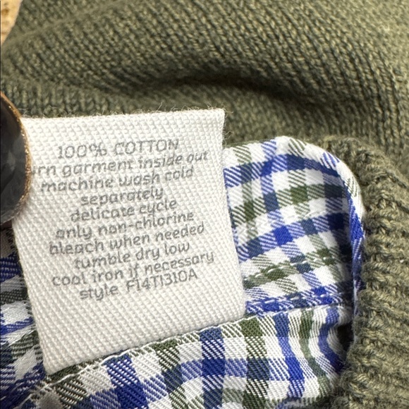 Starting Out Boy’s Quarter Zip Sweater with Brown Elbow Patches & Check Shirt - Picture 10 of 10